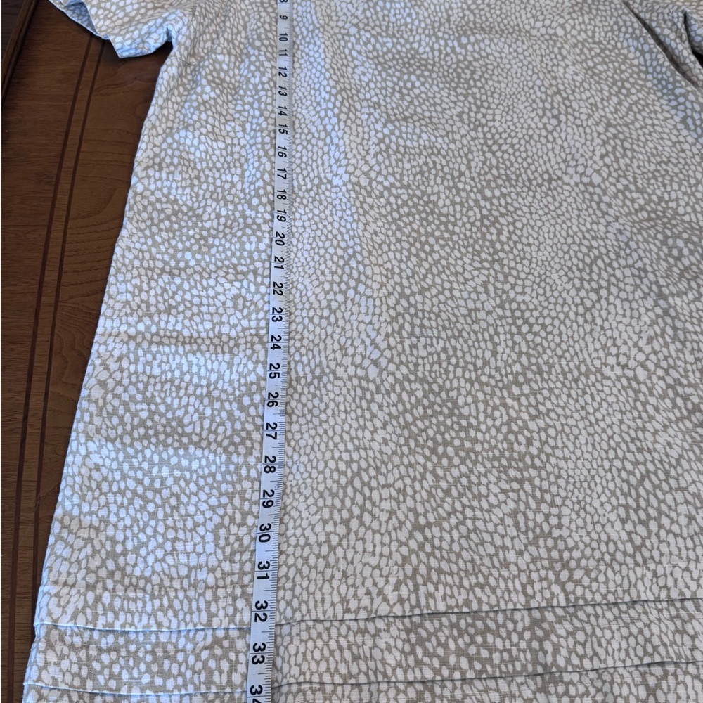 Original by Nicole Miller Women Shift Dress Linen Blend Size XL tan and white - Picture 8 of 12